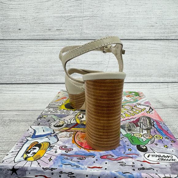 Jeffrey Campbell Womens Cream Seraphin Ankle Strap Platform Sandal Heels Size 10 - Picture 7 of 13